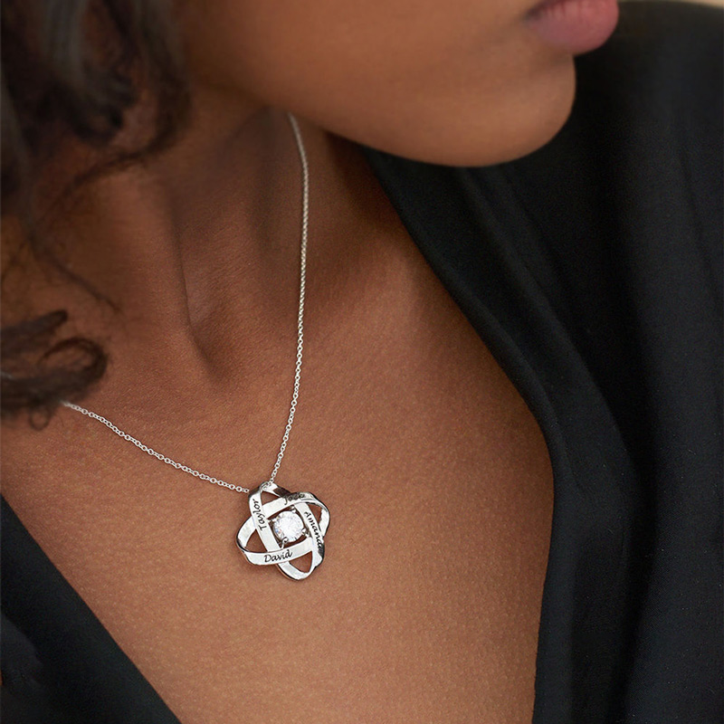 For Mother - Specialized With Kids' Names Eternal Knot Necklace