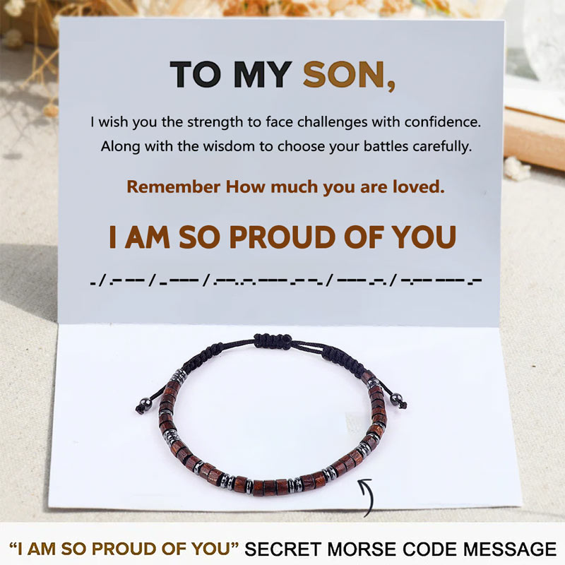 For Son - I Am So Proud Of You Morse Code Beads Bracelet