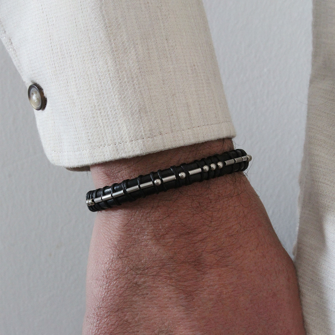 I Love You Morse Code Leather Bracelet