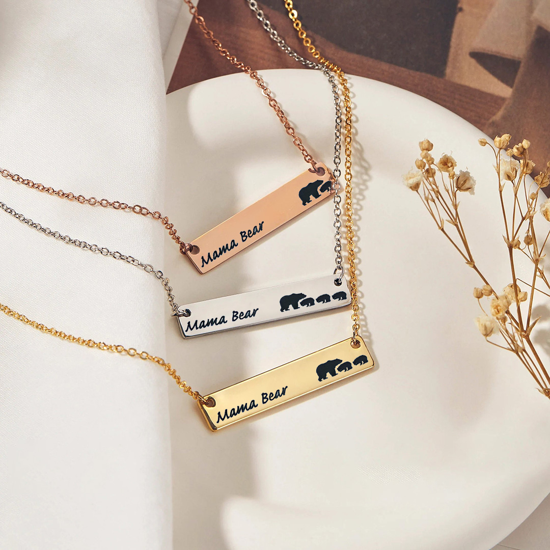 For Mother - You Are The Best Mama Bear In The World Mama Bear Necklace