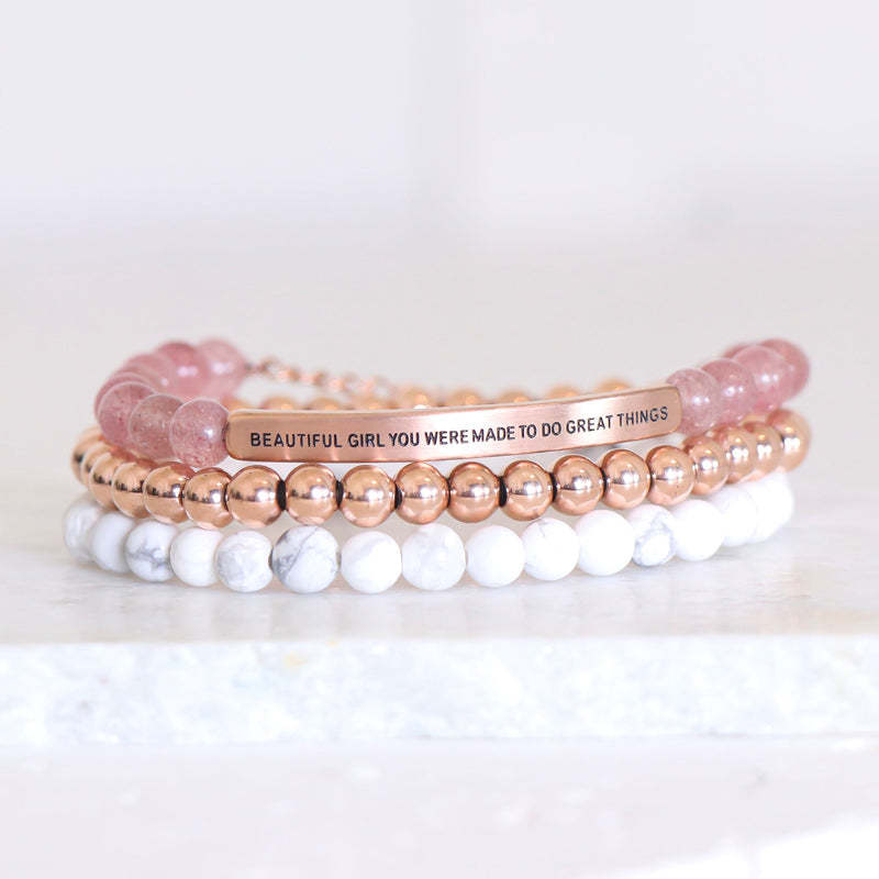 For Anyone - You Were Made To Do Great Things Girl Bead Lettering Bracelet-37bracelet