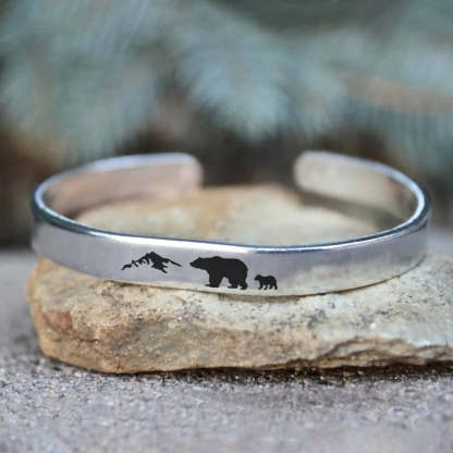 For Dad - Papa Bear Mountain Cuff Bracelet-37bracelet