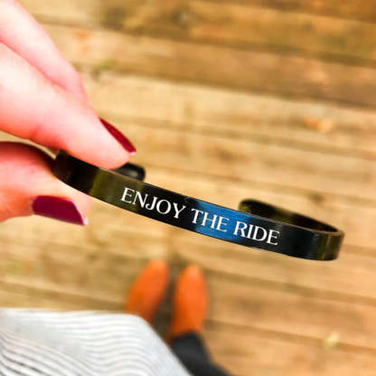 Enjoy The Ride Black Cuff Bracelet