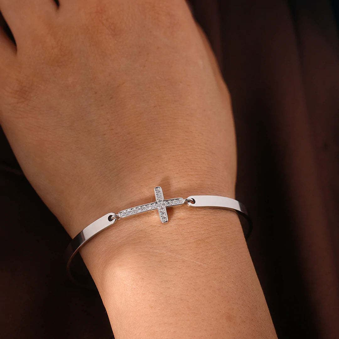 For Daughter - Pray on it Pray over it Pray through it Cross Bracelet-37bracelet