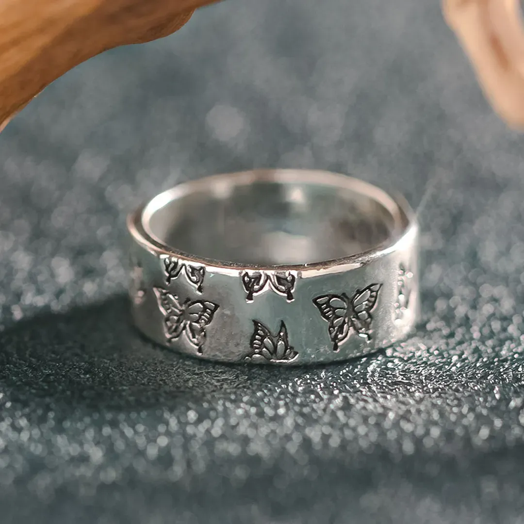 For Memorial - They Fly With Us Every Day Butterfly Ring