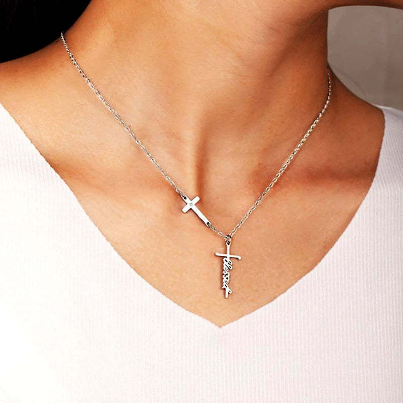 For Daughter - Blessed Cross Necklace-37bracelet