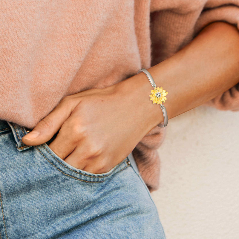 For Daughter - I Will Always Be By Your Side Sunflower Bracelet-37bracelet
