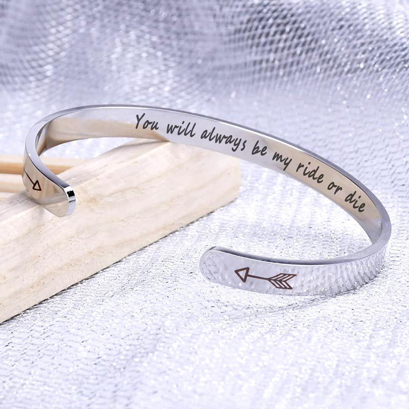 For Friend - You Will Always Be My Ride Or Die Arrow Bracelet-37bracelet