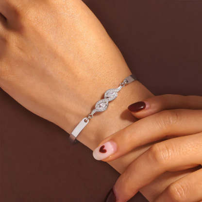 For Daughter - Mother And Daughter Are Connected Heart To Heart Diamond Bracelet-37bracelet