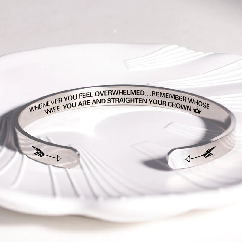 For Love - Whenever You Feel Overwhelmed...Remember Whose Wife You Are And Straighten Your Crown Bracelet