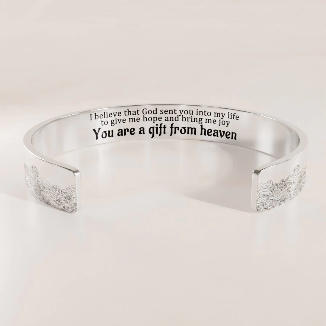 You Are A Gift From Heaven Wave Cuff Bracelet