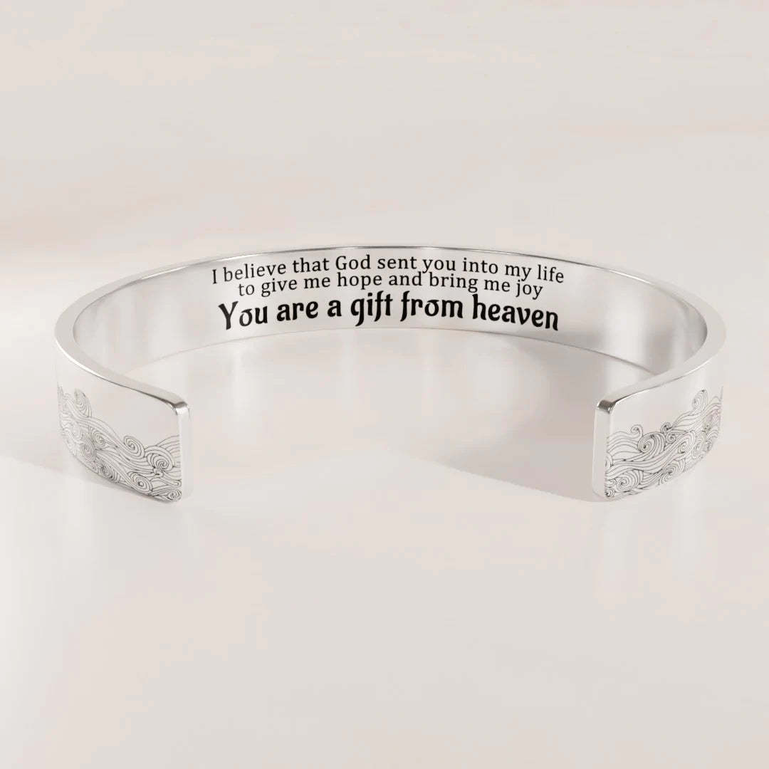 You Are A Gift From Heaven Wave Cuff Bracelet