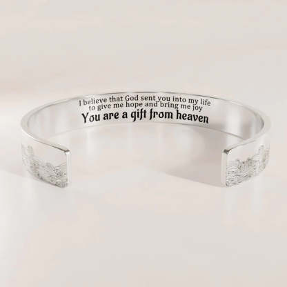 You Are A Gift From Heaven Wave Cuff Bracelet