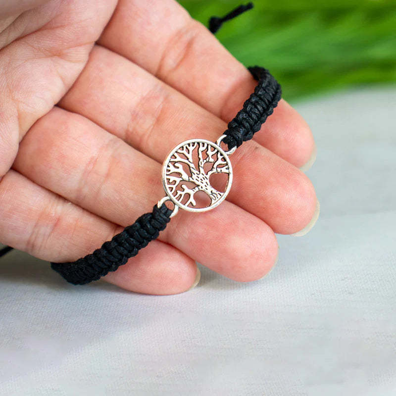 Tree Of Life Black Braided Bracelet