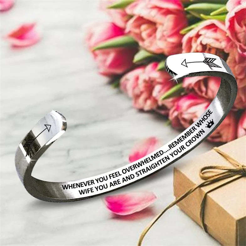 For Love - Whenever You Feel Overwhelmed...Remember Whose Wife You Are And Straighten Your Crown Bracelet