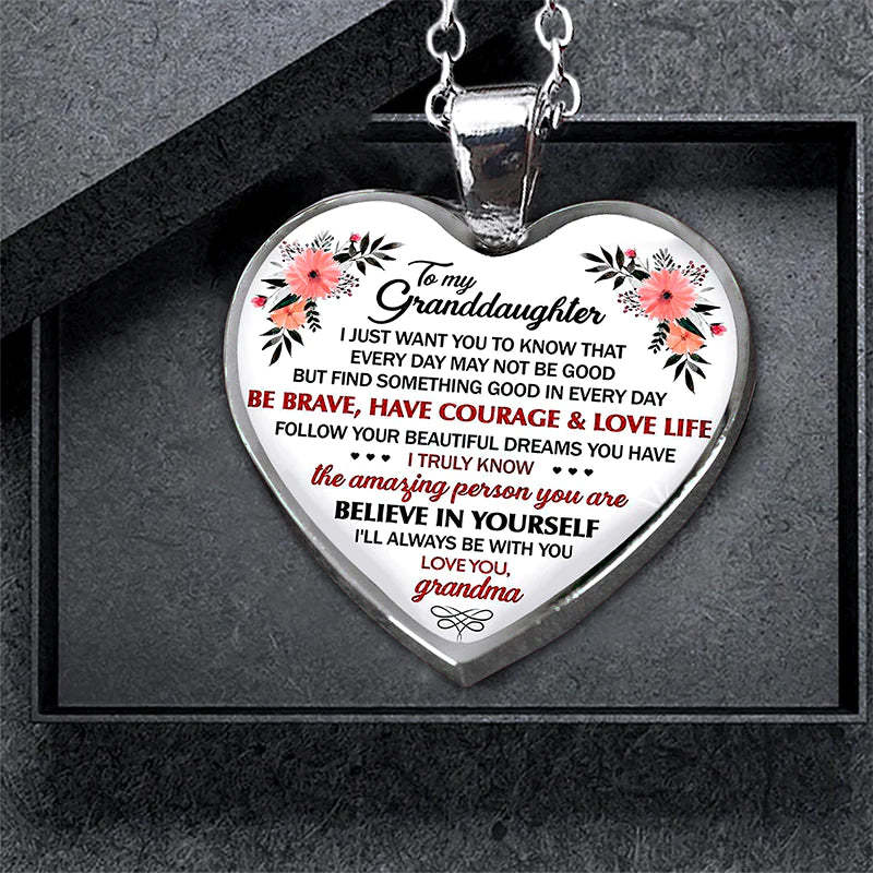 For Granddaughter - I'll Always Be With You Heart Necklace-37bracelet