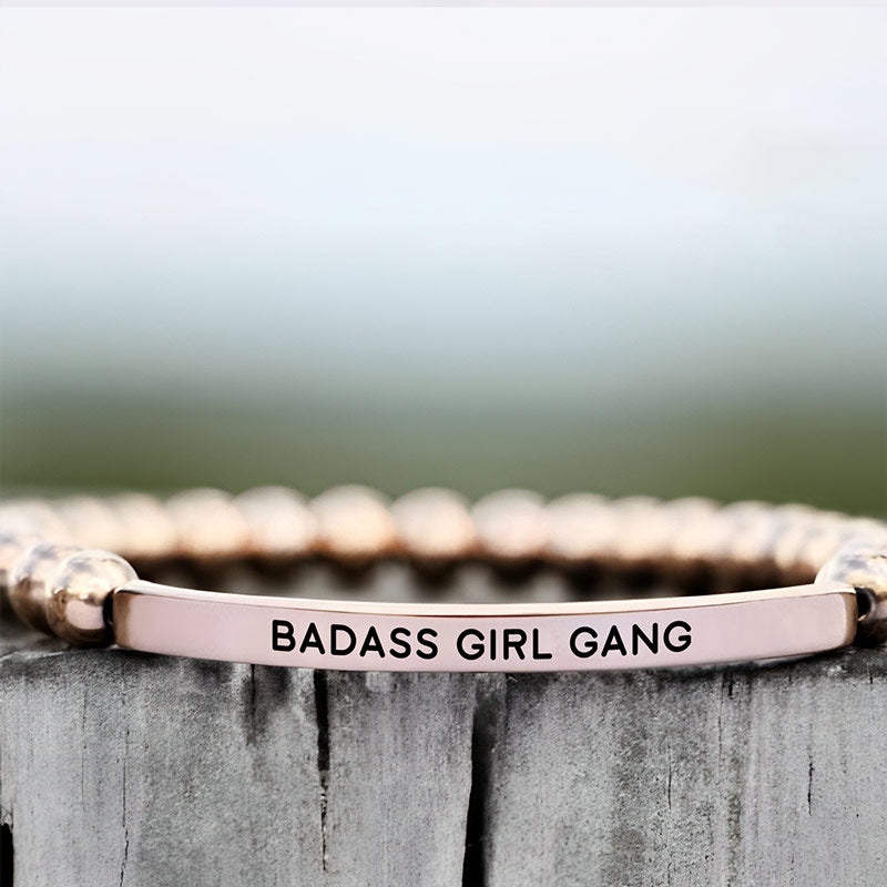 For Friend - Thank You For Being A Part Of My Badass Girl Gang Bead Lettering Bracelet