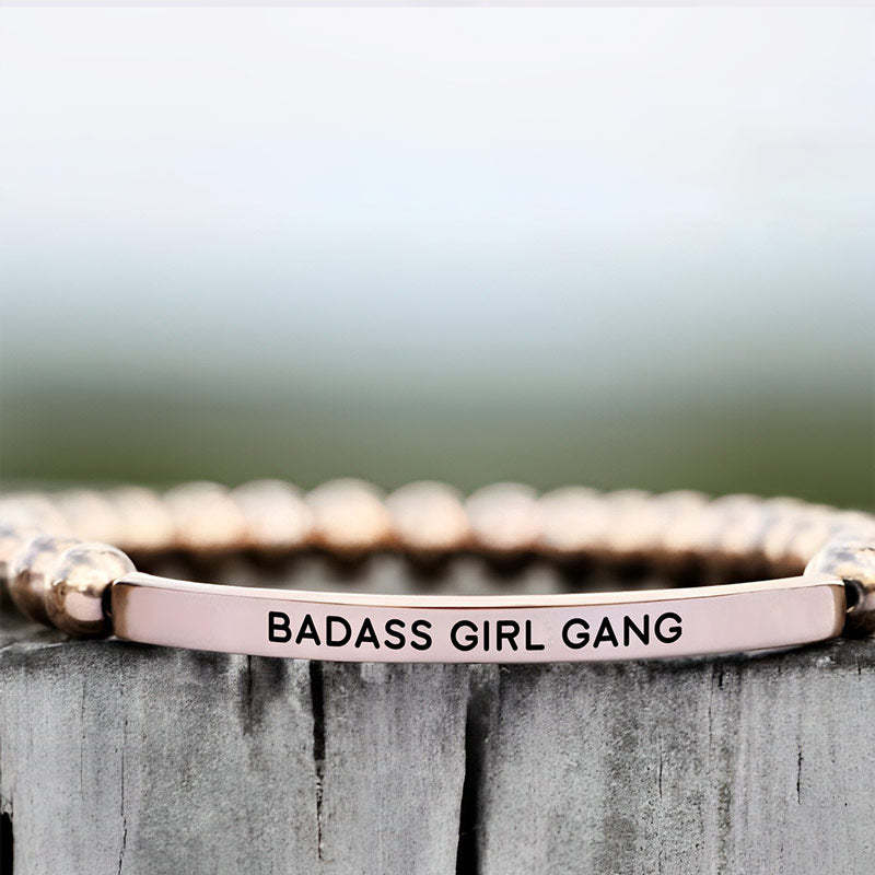 For Friend - Thank You For Being A Part Of My Badass Girl Gang Bead Lettering Bracelet