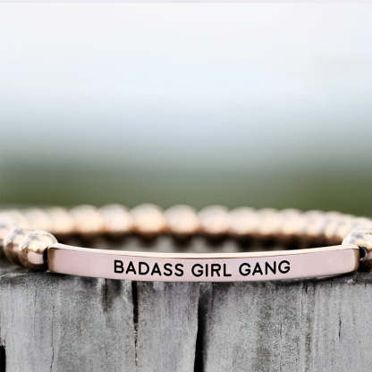 For Friend - Thank You For Being A Part Of My Badass Girl Gang Bead Lettering Bracelet