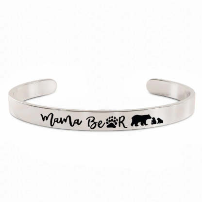 For Mom - Mama Bear And Little Bears Cuff Bracelet
