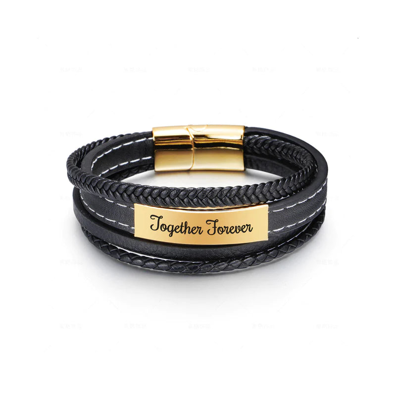 For Grandson - Forever linked together Black bracelet-37bracelet