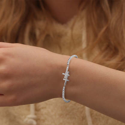 For Daughter - Pray on it Pray over it Pray through it Double Cross Bracelet-37bracelet