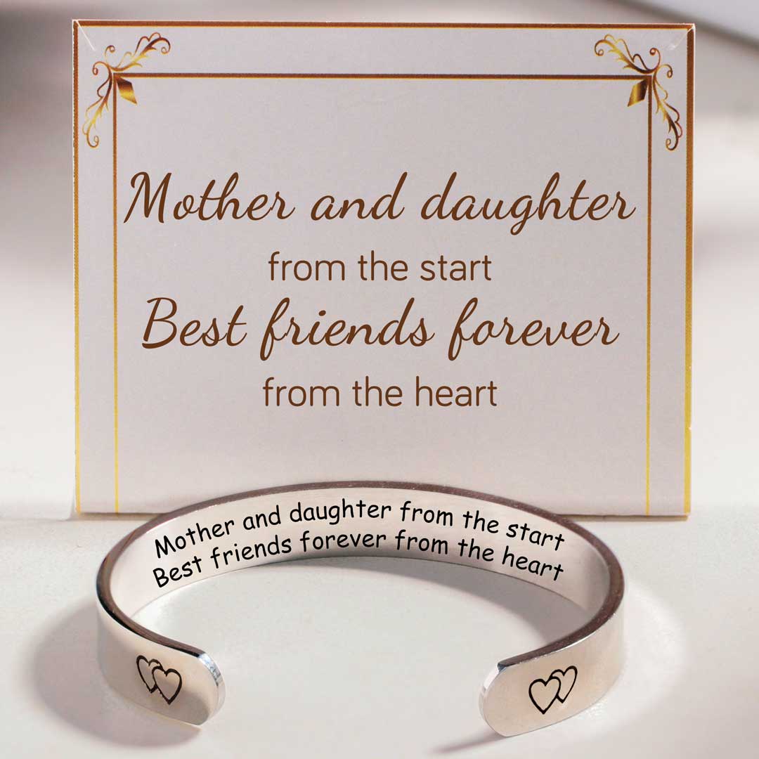 For Mom - Mother And Daughter From The Start Double Heart Bracelet-37bracelet