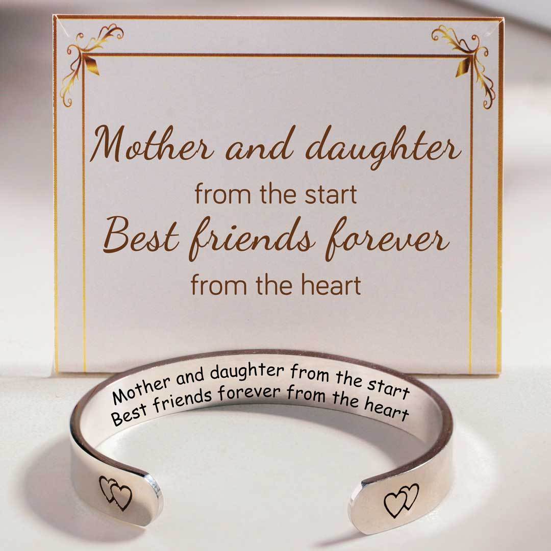 For Mom - Mother And Daughter From The Start Double Heart Bracelet-37bracelet