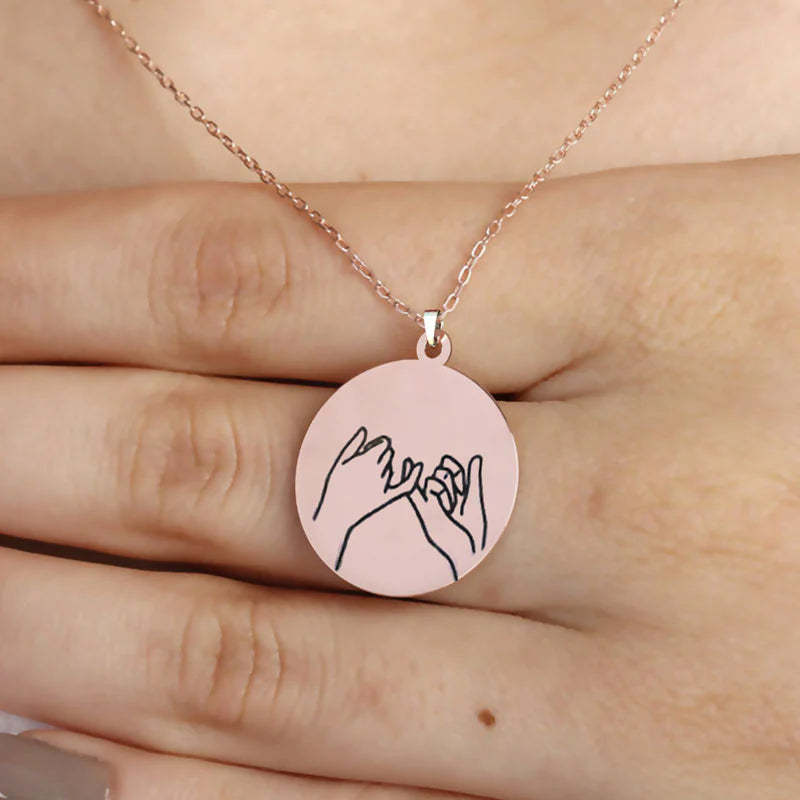 For Friend - I Love You Always And Forever Pendant Necklace-37bracelet