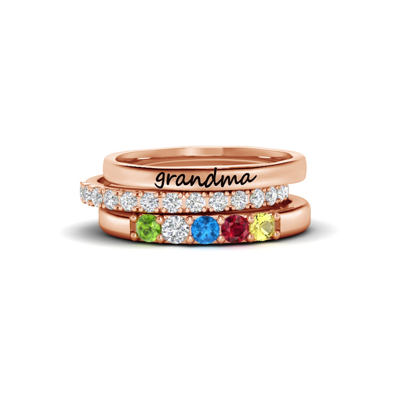 For Grandmother-Specialized With Grandkids' Birthstones Grandma's Ring 