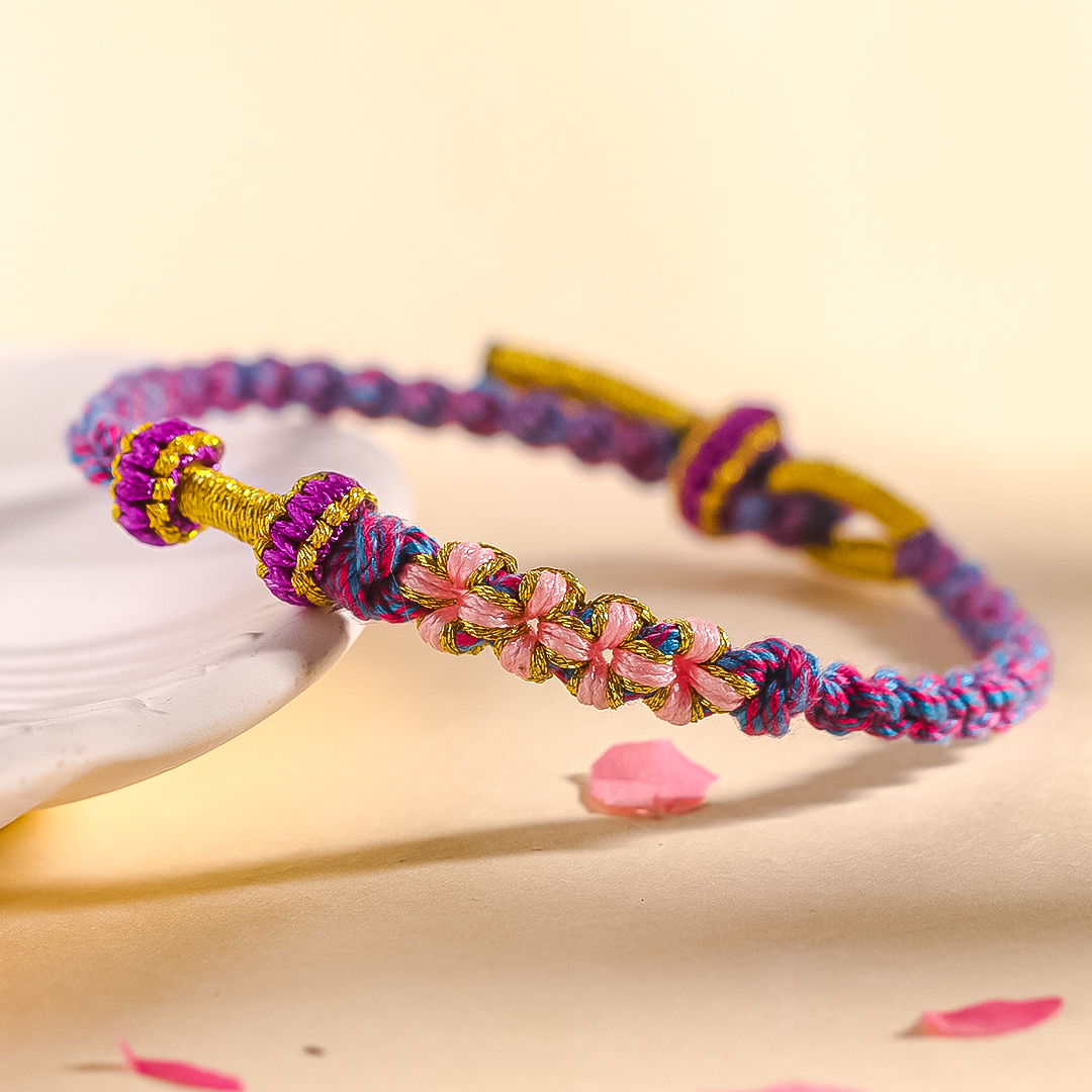 For Granddaughter - Never Forget How Much I Love You Peach Blossom Knot Bracelet