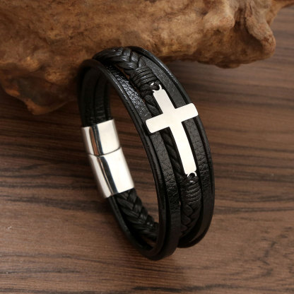 For Love - You are the One I Want to Be with Cross Braided Bracelet
