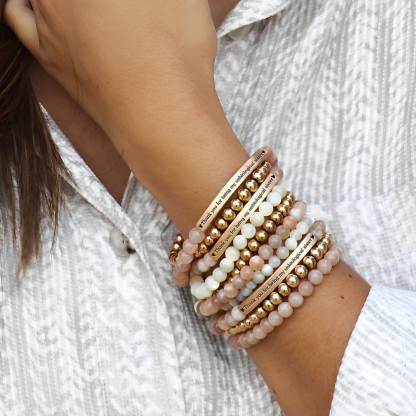 For Friend - Thank You for Being My Unbiological Sister Bead Lettering Bracelet