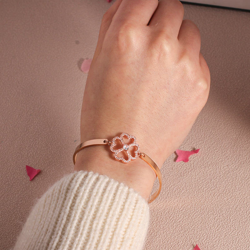 For Friend - I Feel So Lucky To Have You In My Life Four-Leaf Clover Bracelet
