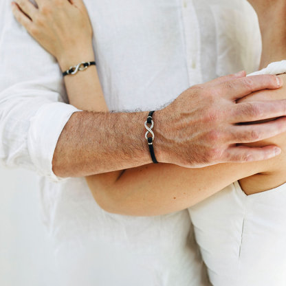 For Love -  I Love You Until Infinity Runs Out Leather Braided Bracelet
