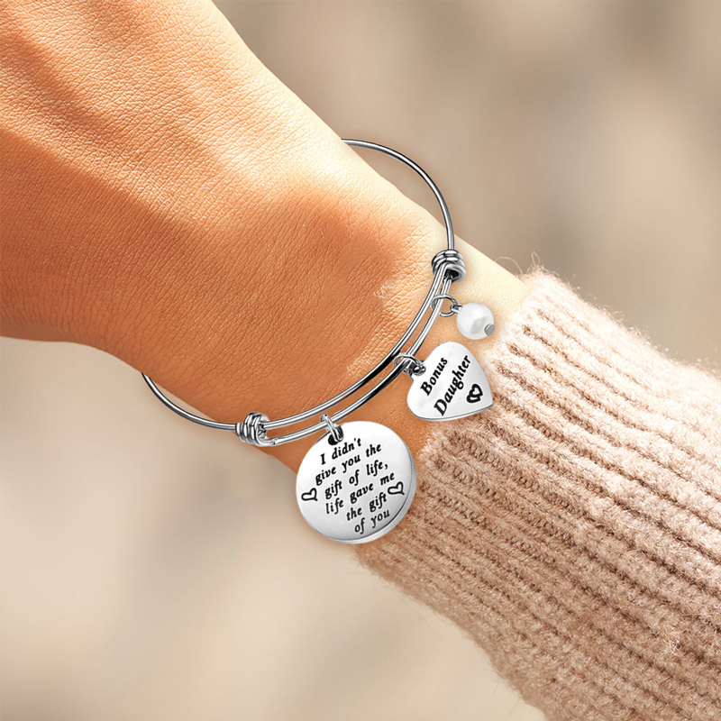 For Bounds Daughter - Marriage Made You Famliy Love Made You My Daughter Heart Bangle