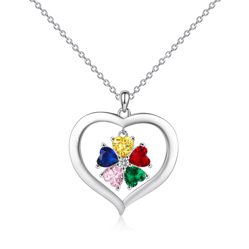 For Mother - Moms Can Keep Their Kids In The Heart Birthstones Custom Necklace