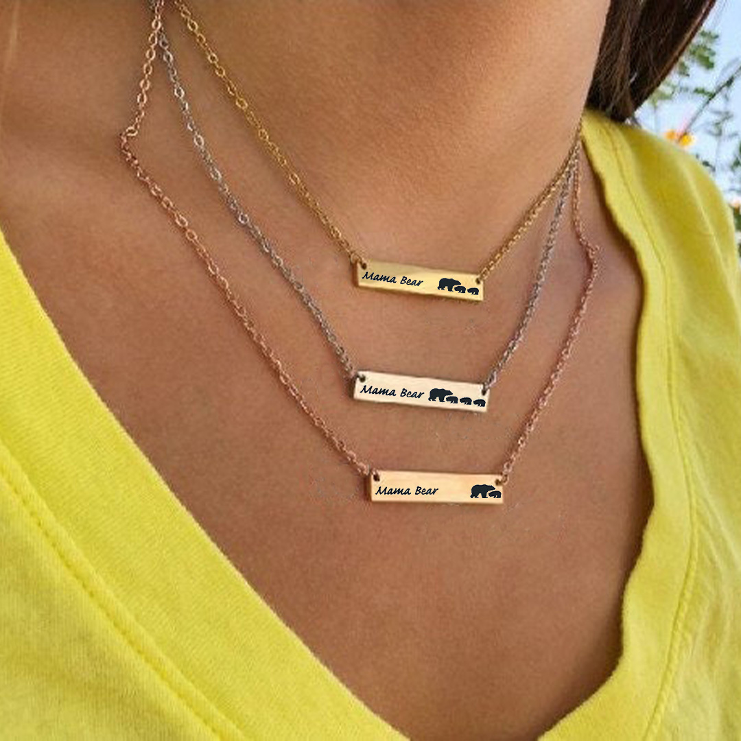 For Mother - You Are The Best Mama Bear In The World Mama Bear Necklace