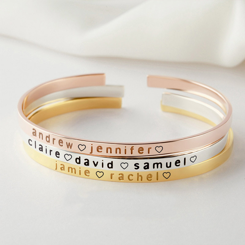 For Mother - Cuff Name Custom Bracelet