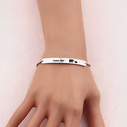 For Mother - To The Best Mama Bear In The World Custom Bracelet
