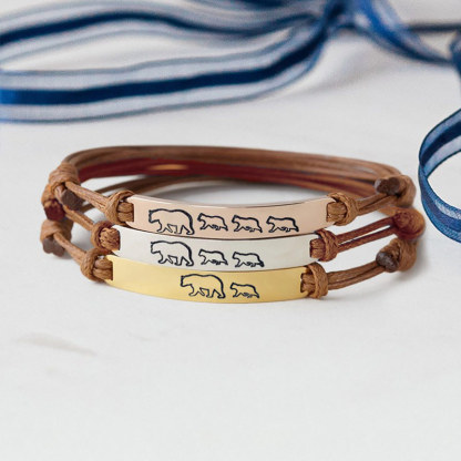 For Mother - To The Best Mama Bear In The World Mama Bear Custom Bracelet