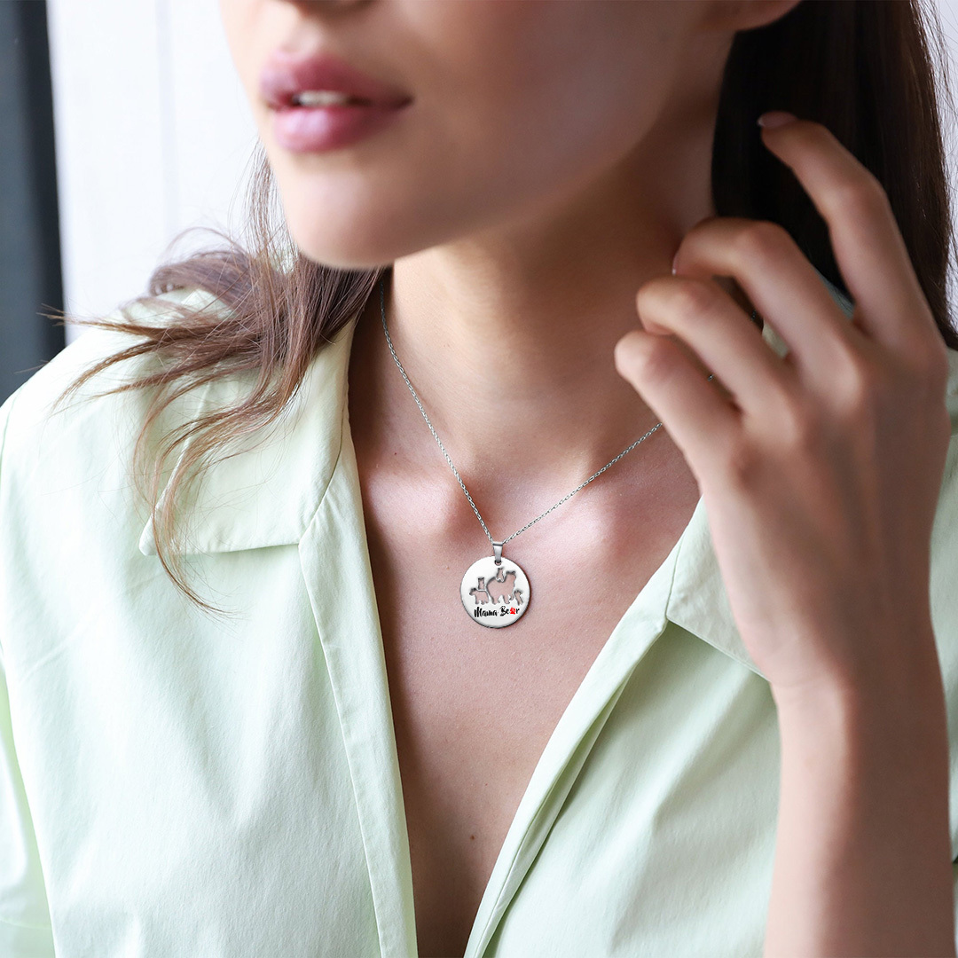 For Mother - To The Best Mama Bear In The World Mama Bear Necklace