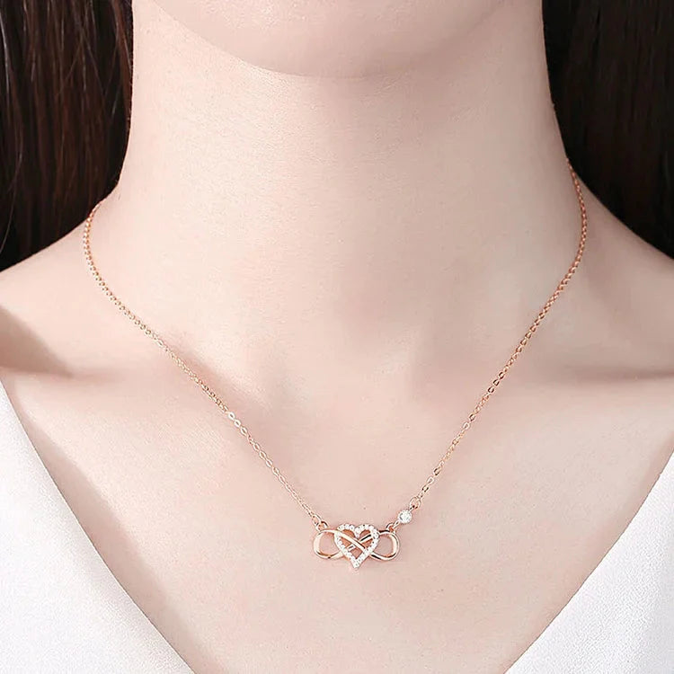 For Granddaughter/Daughter - S925 Always Keep Me in Your Heart for You are Always in Mine Infinity Love Necklace-37bracelet