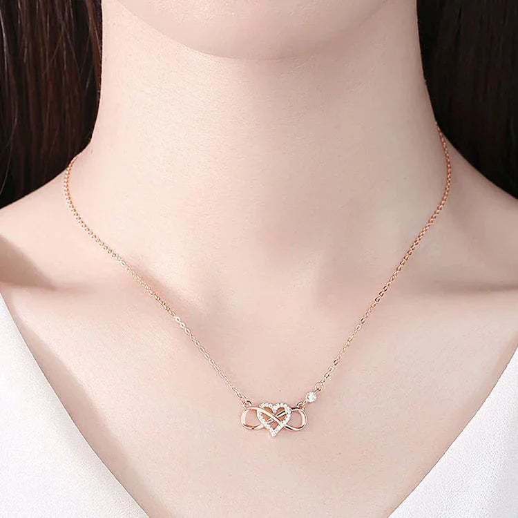 For Granddaughter/Daughter - S925 Always Keep Me in Your Heart for You are Always in Mine Infinity Love Necklace-37bracelet