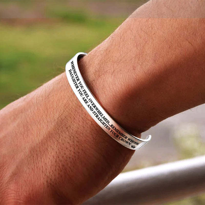 Whenever You Feel Overwhelmed...Crown Outside Graved Bracelet-37bracelet