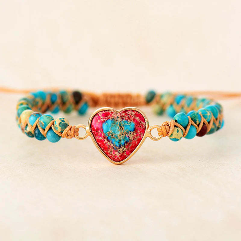 For Granddaughter/Daughter - It's Filled Of Love, Best Wishes And Hugs Heart Bracelet-37bracelet
