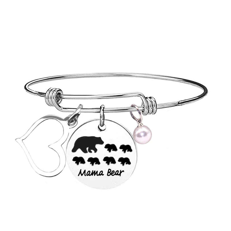 For Mom - Mama Bear Bangle Bracelet