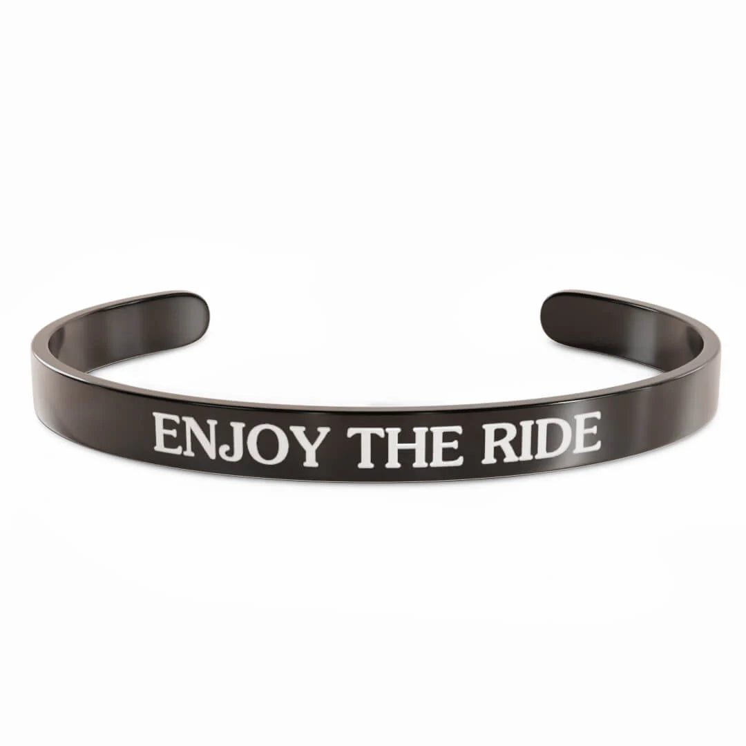 Enjoy The Ride Black Cuff Bracelet