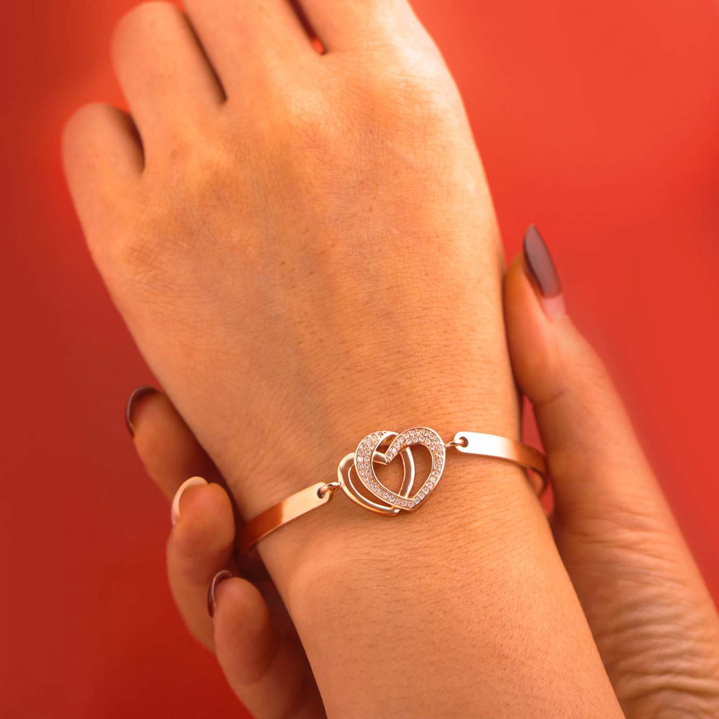 For Granddaughter - Even When We're Not Together, My Love Is Always There Double Heart Bracelet-37bracelet