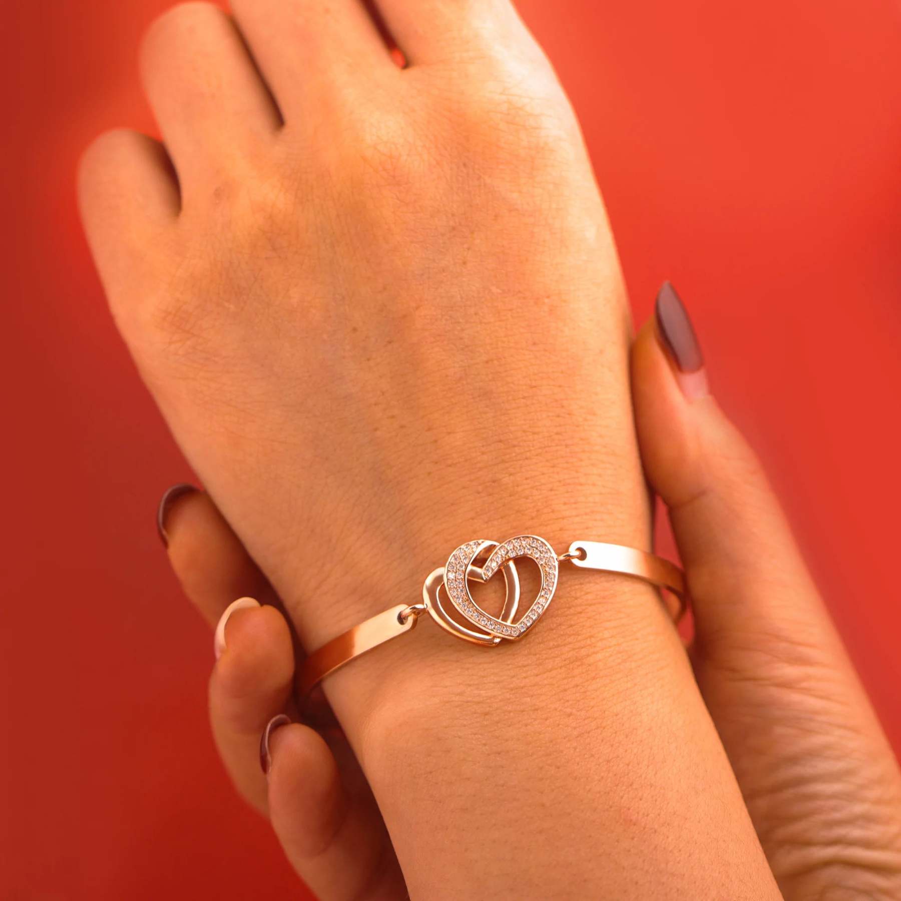 For Granddaughter - Even When We're Not Together, My Love Is Always There Double Heart Bracelet-37bracelet